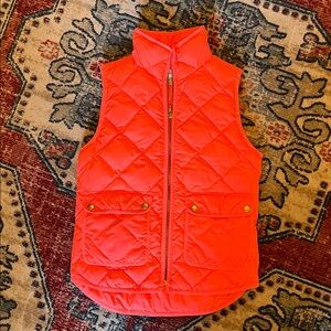 J.Crew Quilted Hot Pink Vest with Pockets